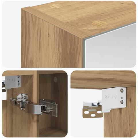 Mobiletto per specchio da bagno con porta Rovere Artigianale - Foto 9