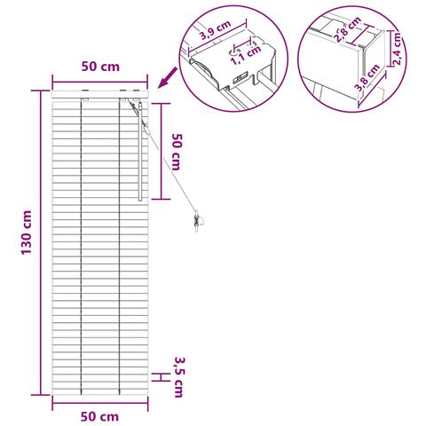Tenda Veneziana Marrone Scuro 50 x 130 cm 35 mm - Foto 9