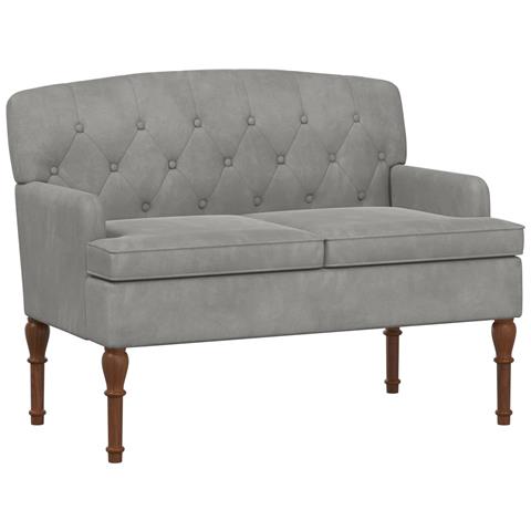 Loveseat con bottoni imbottiti Grigio Chiaro 111 x 65 x 79 cm - Foto 1