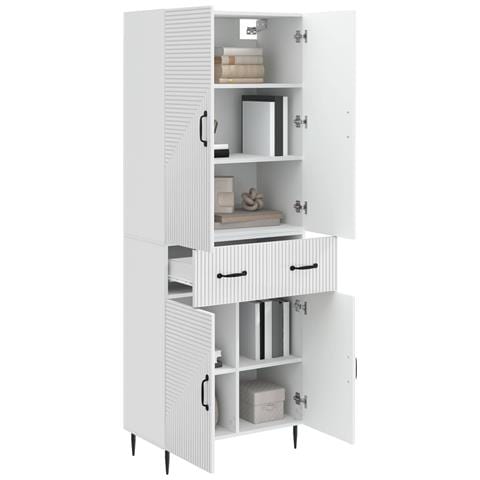 Set di armadi 2 pcs Bianco Lucido 66 x 34,5 x 89,5 cm - Foto 2