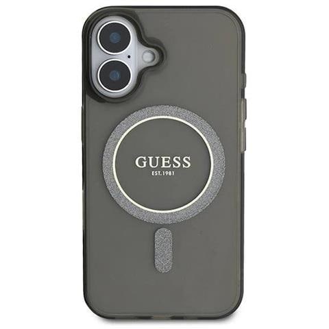 Guess Iml Glitter Circle Magsafe Case Per Iphone 16 - Nero - Foto 1