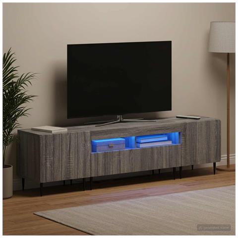 Mobile TV LED a 5 pezzi Sonoma grigio Legno ingegnerizzato - Foto 2