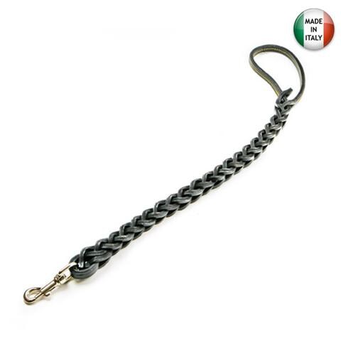 Guinzaglio in cuoio 50 cm tripla treccia con moschettone colori assortiti - Foto 1