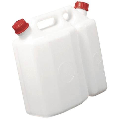 Tanica In Plastica Per Alimenti E Trasporto Liquidi Due Usi Da 5 Litri (1,5 + 3,5) - Bianco Neutro - Foto 1