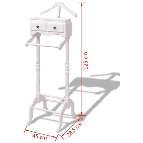Appendiabiti A Piantana Con Armadietto In Legno Bianco - Foto 2