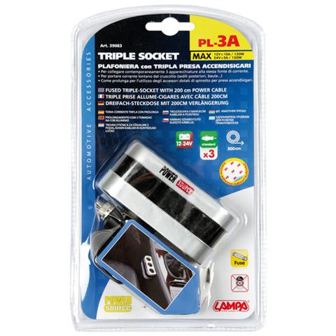 Tripla Presa Accendino Pilot Con Prolunga 200 Cm. - Foto 2