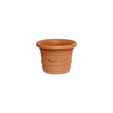 Vaso Tondo In Plastica Festonato 80xh60cm Terracotta Per Piante E Fiori Prestige - Foto 2