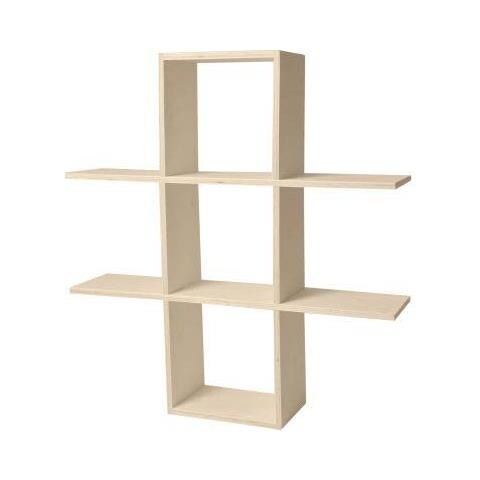 Mensola In Legno Da Personalizzare - 2 Livelli - 53 X 53 X 12 Cm - Foto 1