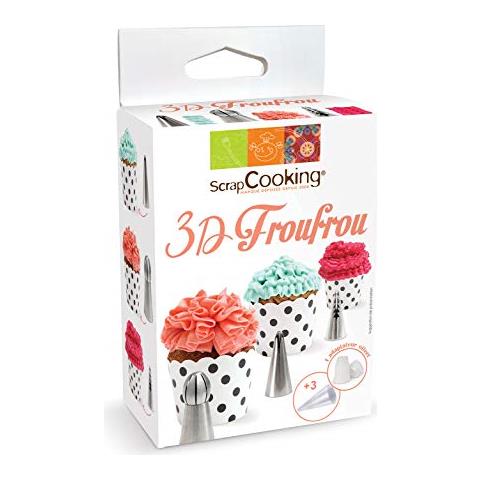 Kit 3 Bocchette Acciaio Inox 3d + Sacchetti Per Decorare - Foto 1
