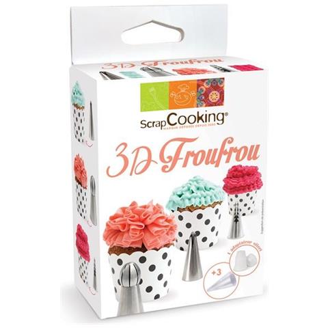 Kit 3 Bocchette Acciaio Inox 3d + Sacchetti Per Decorare - Foto 7
