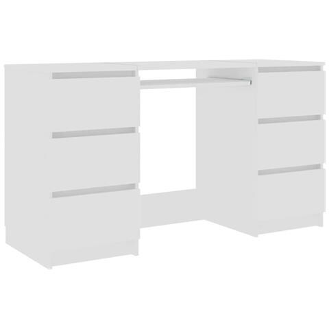 Scrivania Bianca 140x50x77 cm in Legno Multistrato - Foto 1