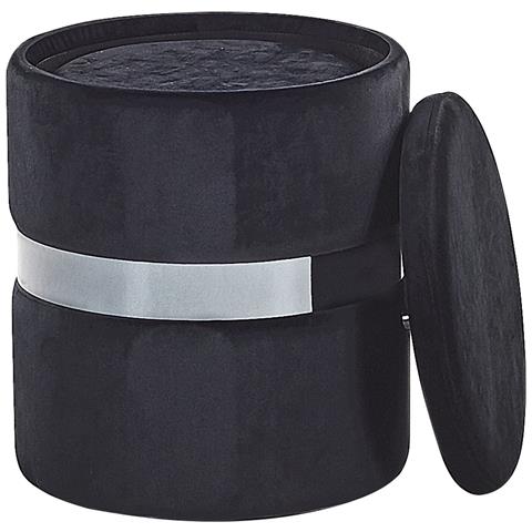 Set Di 2 Pouf Portaoggetti In Velluto Nero Doris - Foto 16