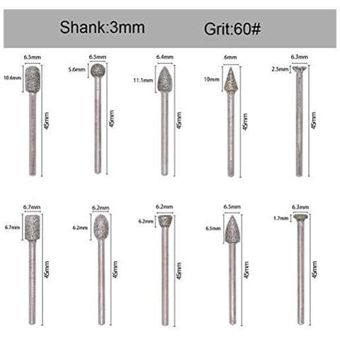 20pcs Rotary Burrs Set Con 3 Millimetri Shank Per Dremel Rotary Tools Lucido Grinding Fai Da Te Per Incidere - Foto 4