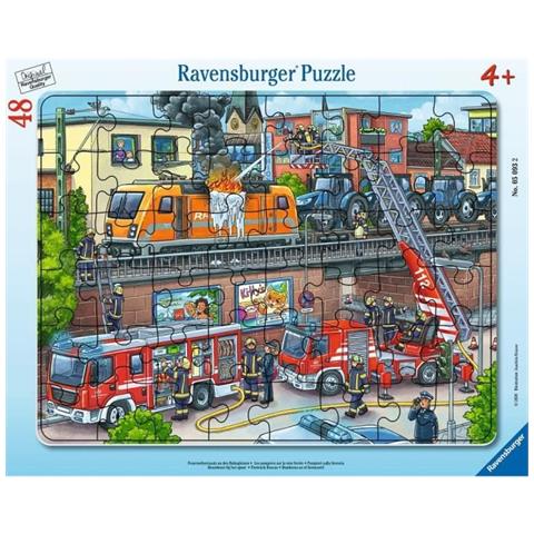Frame Puzzle 30-48 P - Vigili Del Fuoco Sulla Ferrovia - Foto 1