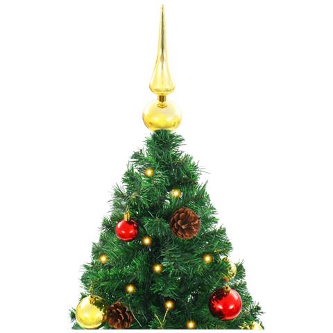 Albero di Natale Preilluminato con Palline Verde 150 cm - Foto 2