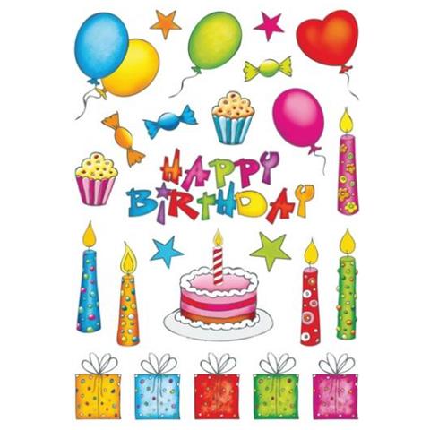 Adesivi Buon Compleanno 50 Pezzi Multicolor - Foto 1