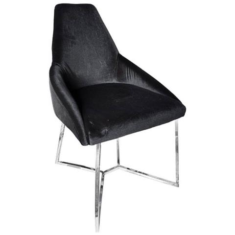 Sedia Da Pranzo Akustik Simphony Velluto Nero - Foto 1