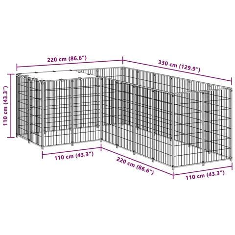 Gabbia Per Cani Nera 4,84 M In Acciaio - Foto 2