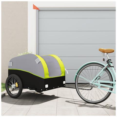 Rimorchio Da Bici Nero E Verde 45 Kg In Ferro - Foto 1