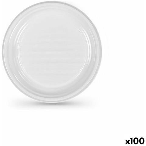 Set Di Piatti Riutilizzabili Algon Bianco Plastica 20,5 Cm (100 Unità) - Foto 1