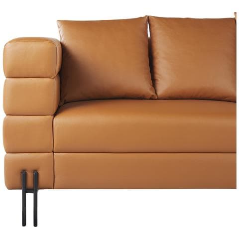 Divano 3 Posti Granna Pelle Sintetica Marrone - Foto 8