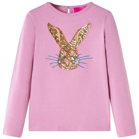 Maglietta Per Bambini Maniche Lunghe Rosa Bruciato 104 - Foto 1