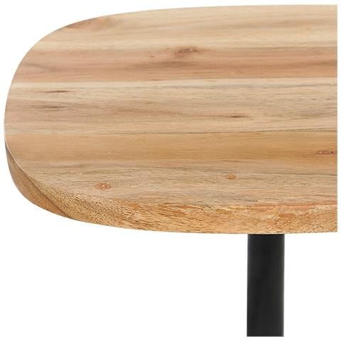 Tavolino Metallo E Legno Chiaro E Bianco Oasis - Foto 2