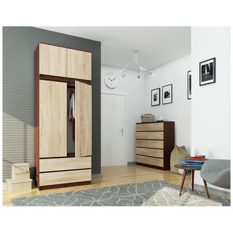 Sopralzo per armadio S90, 90x51x55 cm, Colore Weng? e Sonoma Quercia - Foto 7