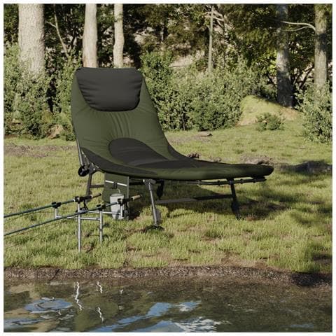 Letto Da Pesca Gambe Anti Fango Regolabili Pieghevole Verde - Foto 1