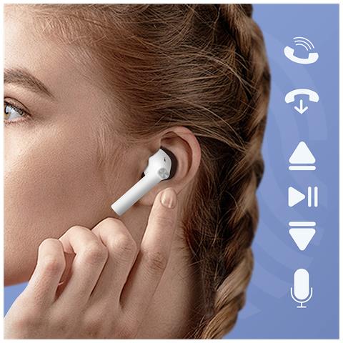 Auricolari Senza Fili Sportivi Ergonomici Con Controllo Touch, Bianco - Foto 2
