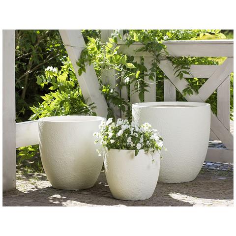 Vaso Per Piante Bianco Sporco 55 X 55 X 53 Cm Kannia - Foto 1