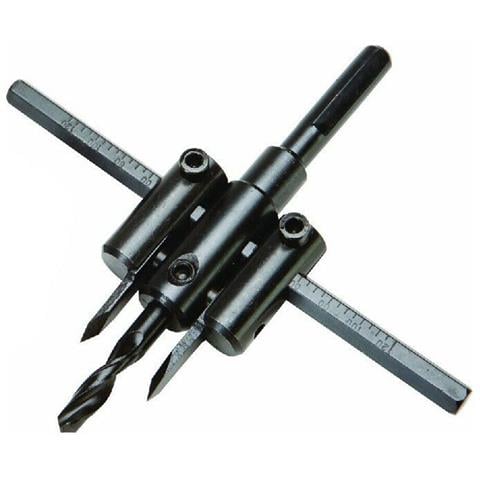 Punta Trapano Taglierina Circolare Guida Regolabile Taglio Foro Cartongesso 12cm - Foto 1