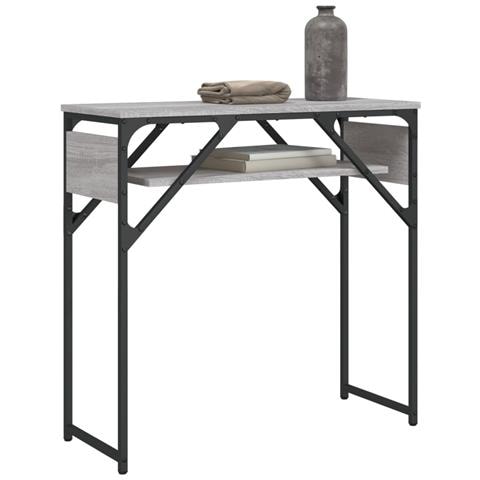 Tavolo Consolle Ripiano Grigio Sonoma 75x30x75cm Multistrato - Foto 3