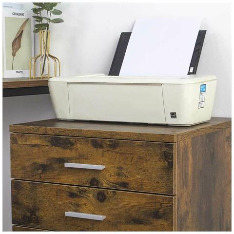 Cassettiera Scrivania Ufficio Legno MDF Mobiletto Stampante 3 Cassetti Anticato - Foto 2