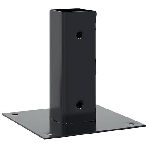 Basi per Pali Quadrati 4 pz 46x46 mm Acciaio Verniciato Polvere - Foto 9