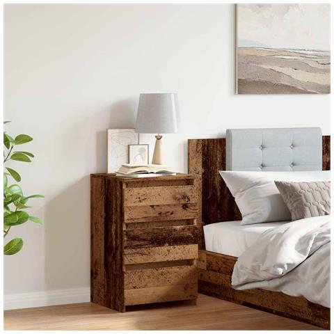 Comodino Legno Antico 40x35x62,5 cm in Legno Multistrato - Foto 10