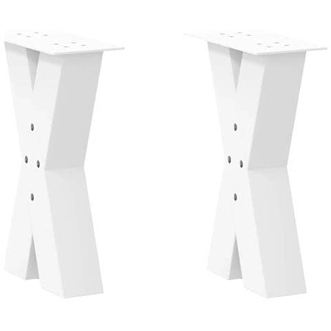 Gambe Tavolino Caffè A X 2 Pz Bianco 38x(42-43) Cm Acciaio - Foto 1