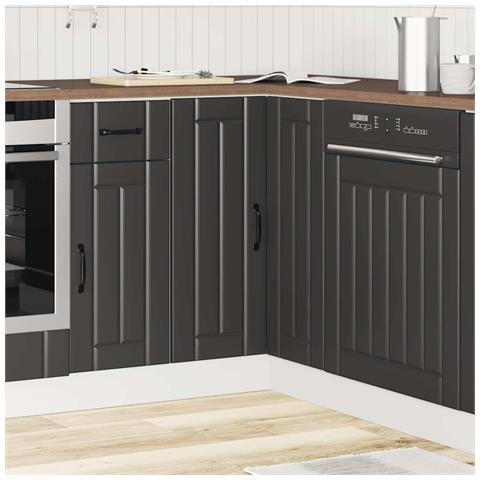 Mobile Base Ad Angolo Cucina Lucca Nero In Legno Multistrato - Foto 3