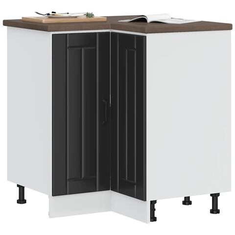 Mobile Base Ad Angolo Cucina Lucca Nero In Legno Multistrato - Foto 1