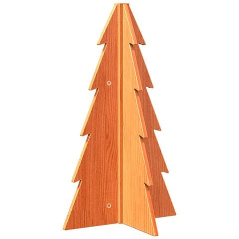 Albero Di Natale Marrone Cera 69,5 Cm In Legno Massello Di Pino - Foto 2