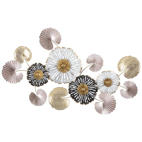 Decorazione In Metallo 3d Fiori 26 - Multicolore - Metallo - 106x6x60,5 Cm - Foto 1