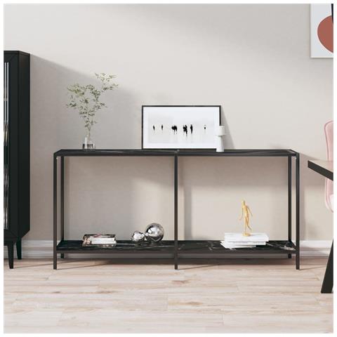 Lusso Casadino - Tavolo Consolle Nero 160x35x75,5 Cm In Vetro Temperato - Foto 8