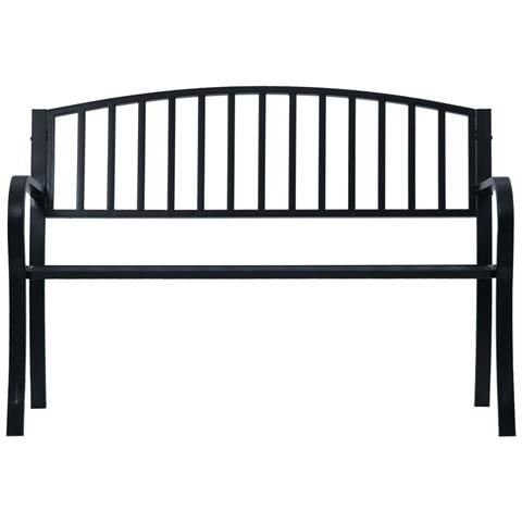 Panchina Da Giardino 125 Cm Nera In Acciaio - Foto 1