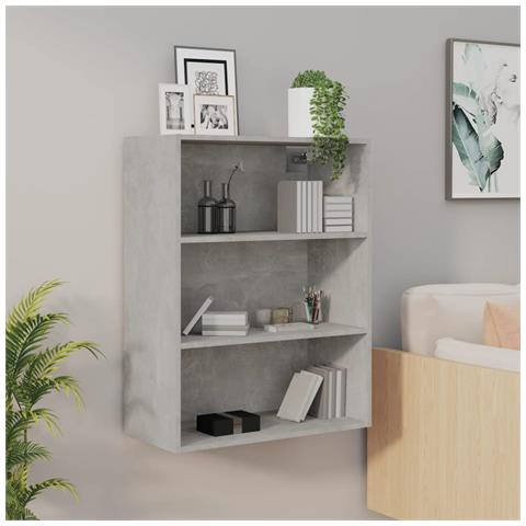 Lusso Casadino -  Armadietto Pensile A Parete Grigio Cemento 69,5x32,5x90 Cm - Foto 8