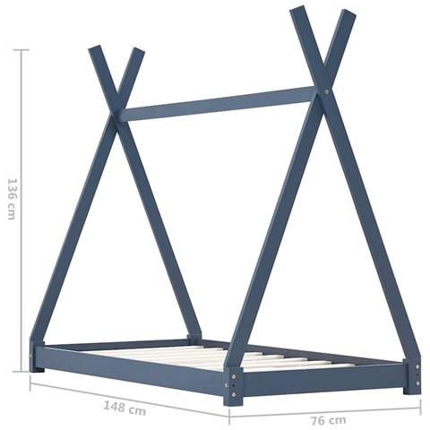 Lusso Casadino - Giroletto Per Bambini Grigio In Massello Di Pino 70x140 Cm - Foto 7