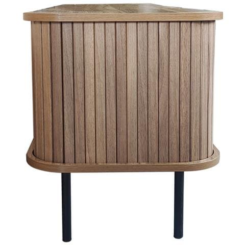 Manado Porta Tv In Legno Scanalato Con Ante Scorrevoli 140cm - Foto 2