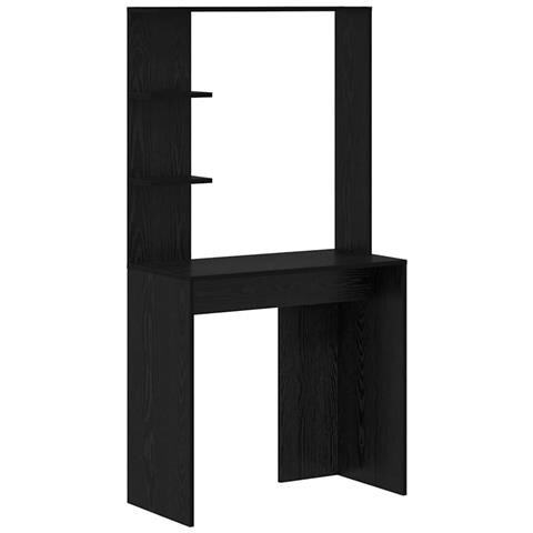 Scrivania nera in rovere Rovere nero Legno massello, MDF Compattta - Foto 1