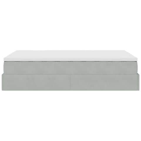 Pouf Letto con Materasso Grigio Chiaro 120x190 cm in Velluto - Foto 9