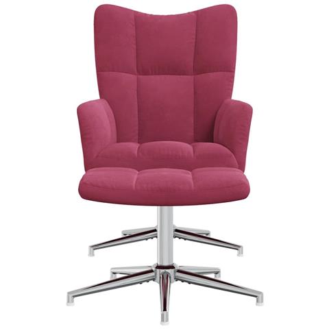 Lusso Casadino -  Poltrona Relax Con Poggiapiedi Rosso Vino In Velluto - Foto 2