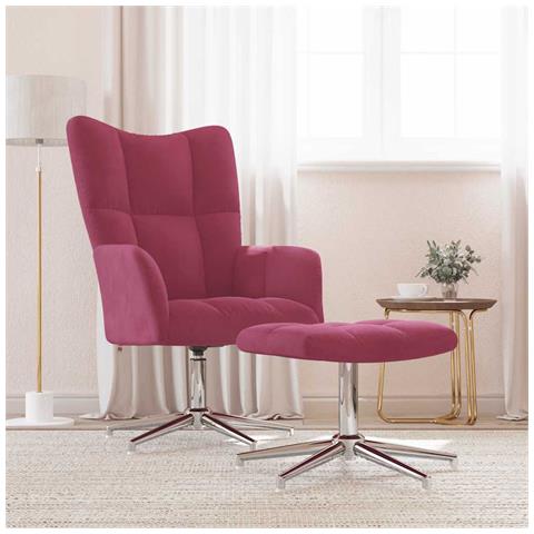 Lusso Casadino -  Poltrona Relax Con Poggiapiedi Rosso Vino In Velluto - Foto 8